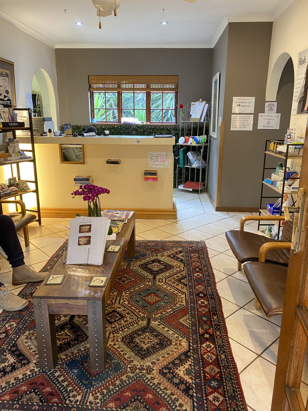 The reception area at Dr MacKenzie Dental Rooms
